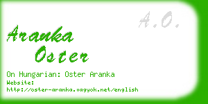 aranka oster business card